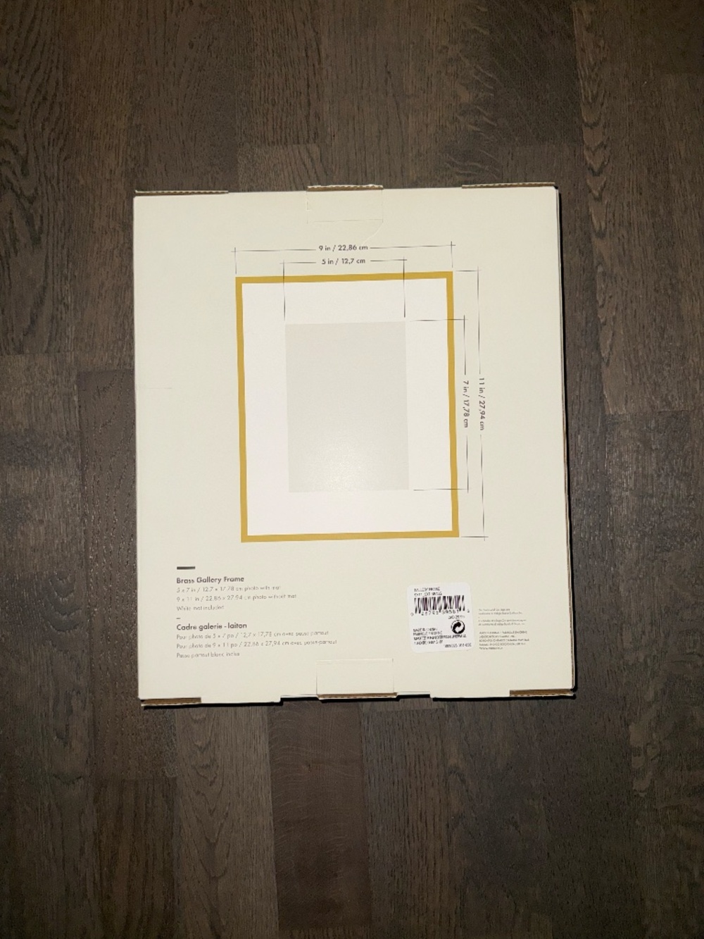 NWT OSI Brass Gallery Frame W/ Removable White Mat 5 x 7 in Glass Cover Glossy - Picture 4 of 5